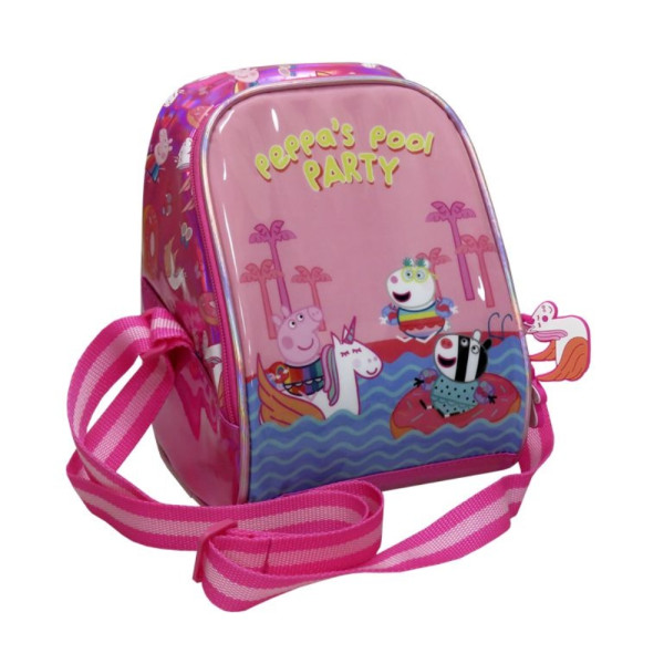 Bolsa Portaalimentos con Correa Bandolera Peppa Pig Pool Party