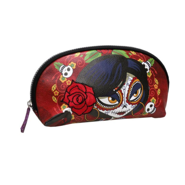 Estuche Portatodo Media Luna Catrinas Rosabella