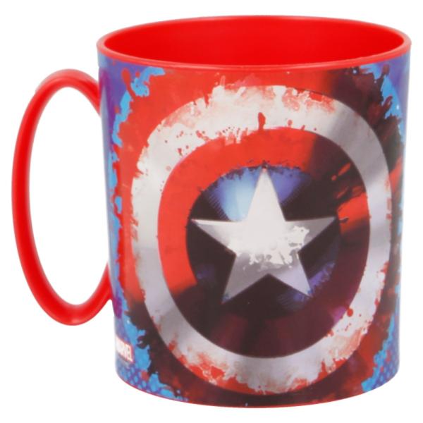 Taza Capitán América Icon De Plástico Para Microondas 350 ML
