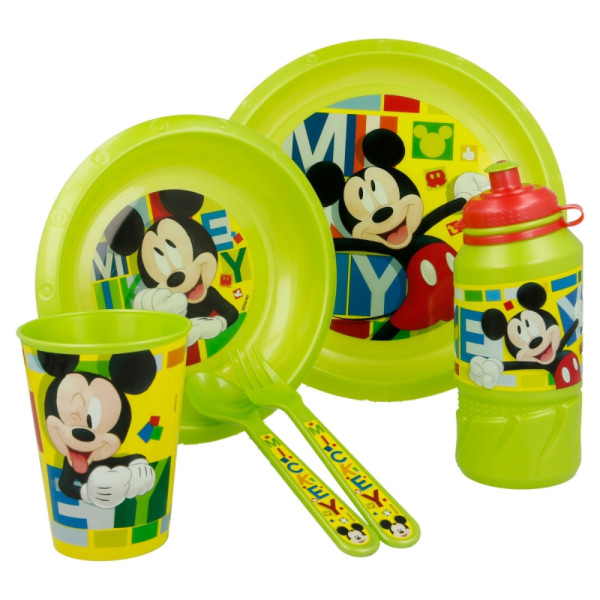 Set de Menaje Easy Mickey Mouse Watercolors Green 6 Piezas