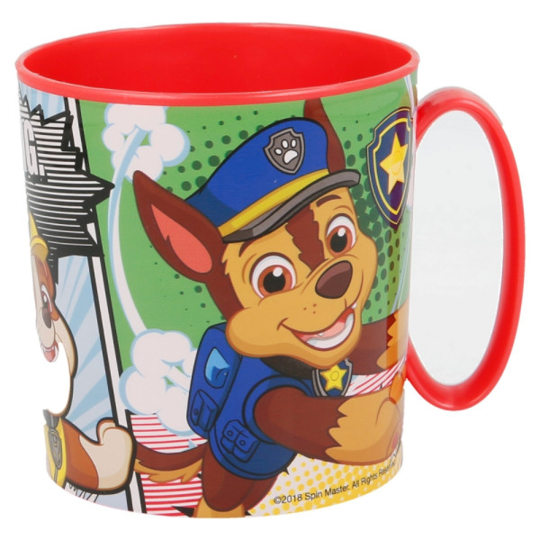Taza Patrulla Canina Comic de Plástico Para Microondas 350 ML