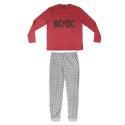 Pijama Invierno Acdc Hombre Rojo