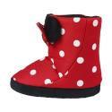 Zapatillas De Casa Bota Minnie Mouse Niña Rojas Lunares