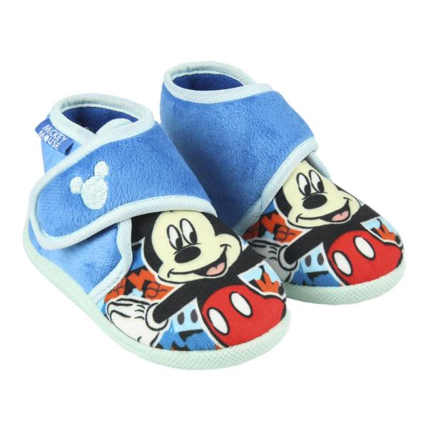 Zapatillas De Casa Media Bota Mickey Mouse Niño Azul Claro