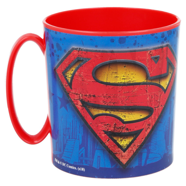 Taza Superman de Plástico Para Microondas 350 ML