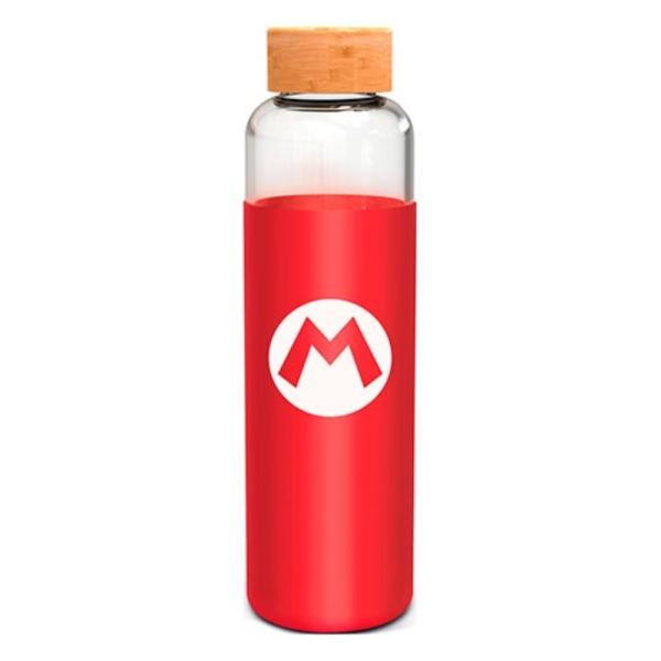 Botella De Cristal Con Funda De Silicona Super Mario Bros 585 ML