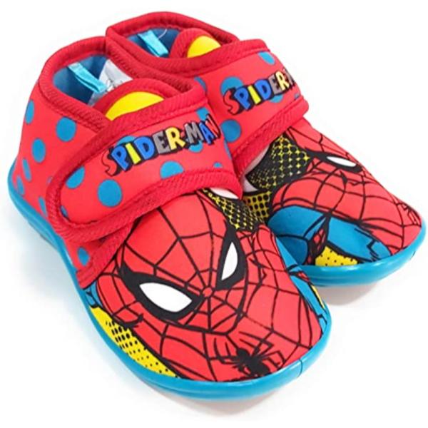 Zapatillas De Casa Media Bota Spiderman Niño Estampadas