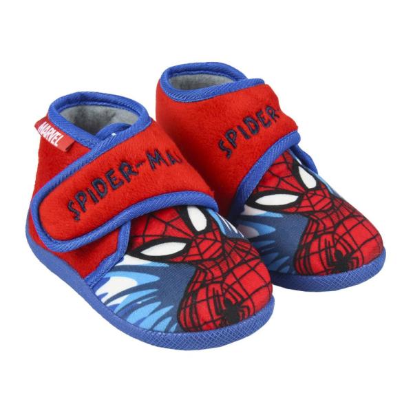 Zapatillas De Casa Media Bota Spiderman Niño Azules