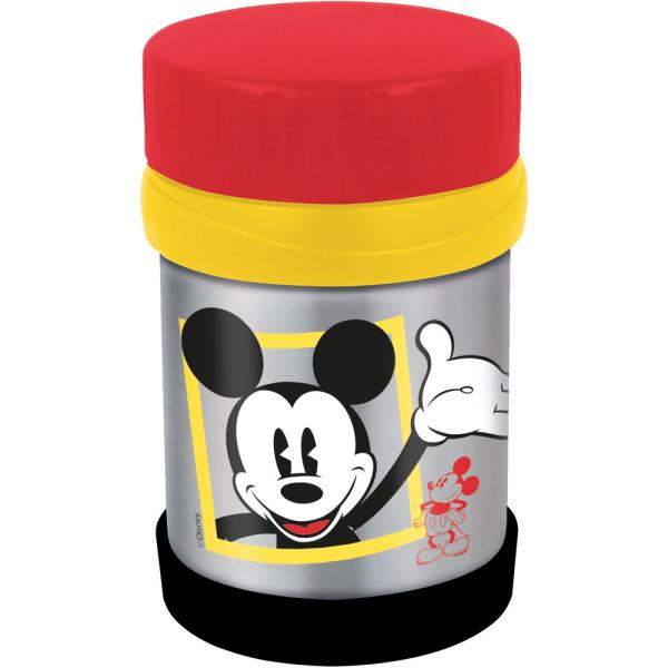 Tupper de acero inoxidable Mickey Mouse con forma cilíndrica 430 ml