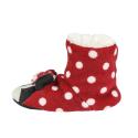 Zapatillas De Casa Bota Minnie Mouse Niña Rojas Lacitos