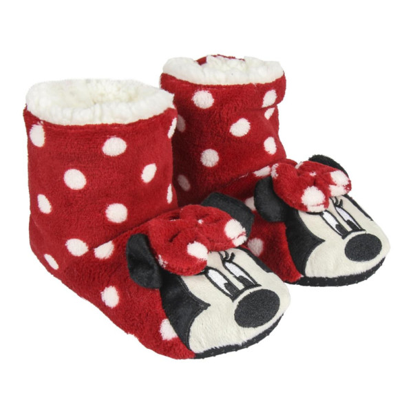 Zapatillas de Casa Bota Minnie Mouse Niña Rojas Lacitos