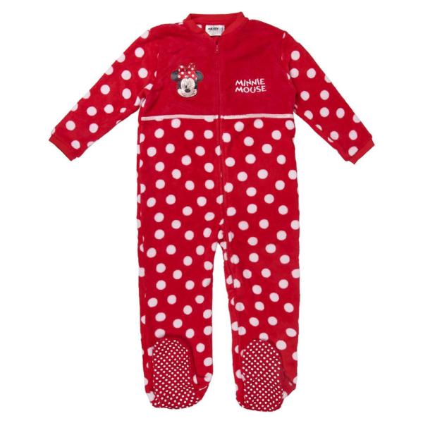 Pijama Dormilón Minnie Mouse Niña Rojo Lunares