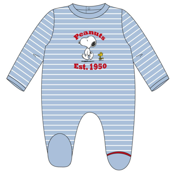 Pelele Snoopy Azul Rayitas