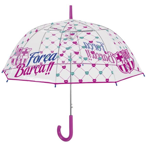 Paraguas Transparente Fc Barcelona Rosa