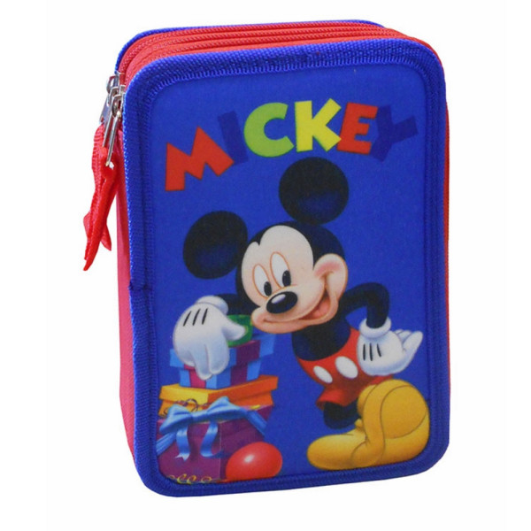 Plumier Triple Mickey Mouse Azul