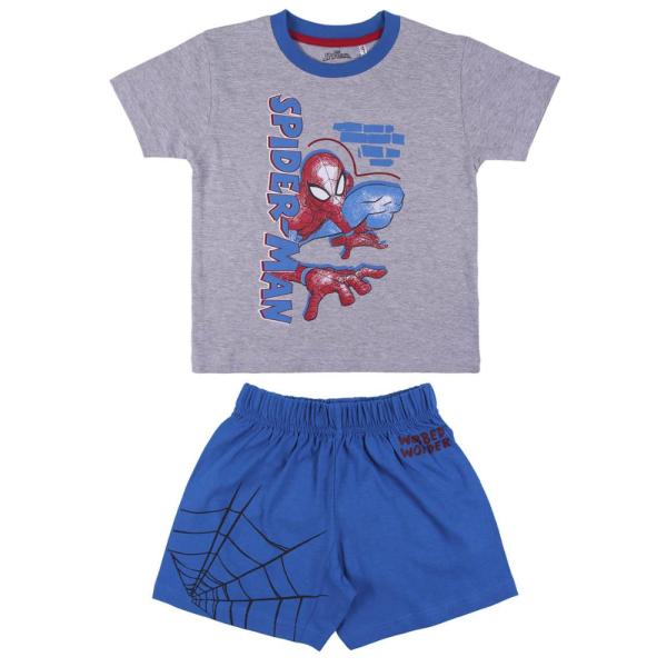 Pijama Verano Spiderman Niño Gris