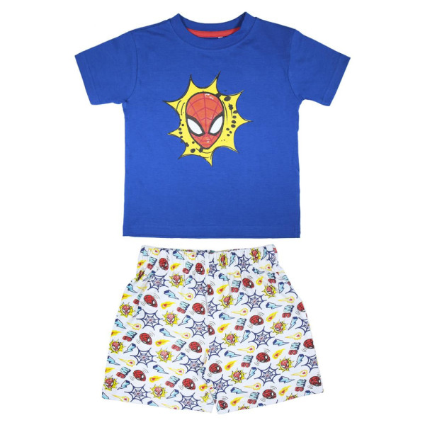 Pijama Verano Spiderman Comic Niño Azul