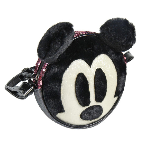 Bolso Bandolera Mickey Mouse Rosa Redondo con Lentejuelas