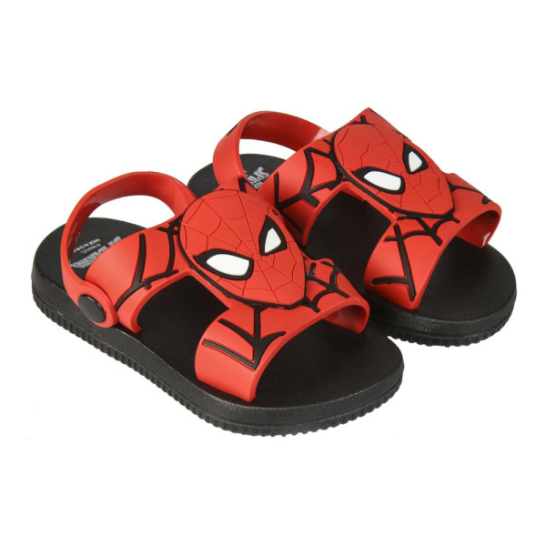 Sandalias Spiderman Niño Goma Rojas