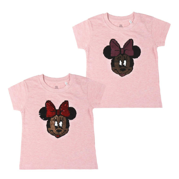 Camiseta de Manga Corta Minnie Mouse con Lentejuelas