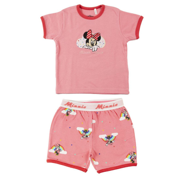 Pijama Verano Minnie Mouse Niña Rosa