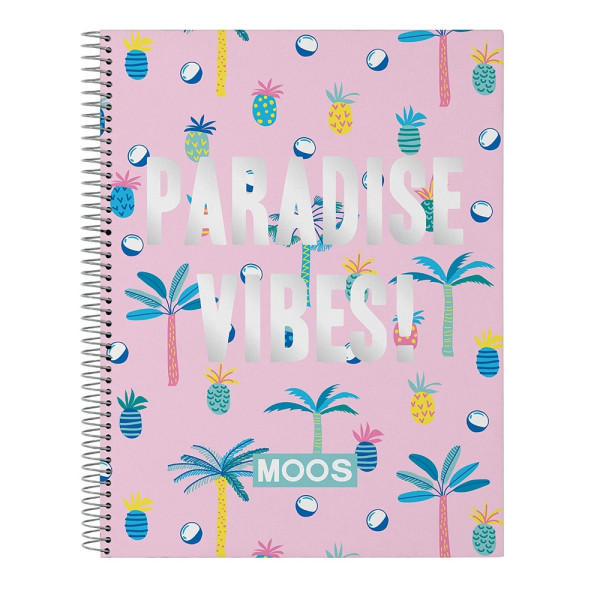 Cuaderno Moos Paradise A4 con Hojas Cuadriculadas