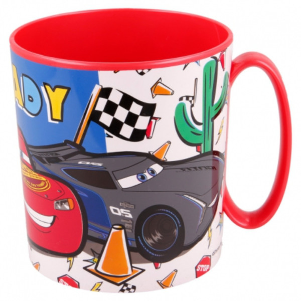Taza Cars Lets Race de Plástico Para Microondas 350 ML