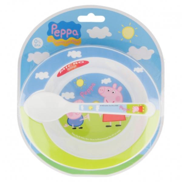 Set De Menaje Para Microondas Bebé Peppa Pig 2 Piezas