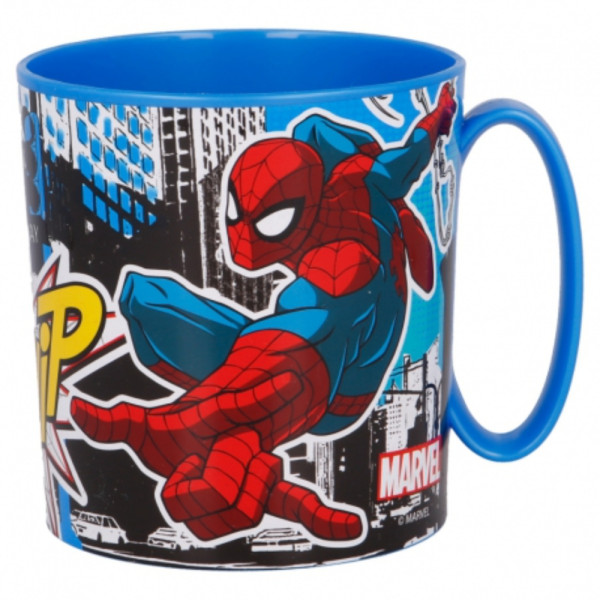 Taza Spiderman Streets de Plástico Para Microondas 350 ML