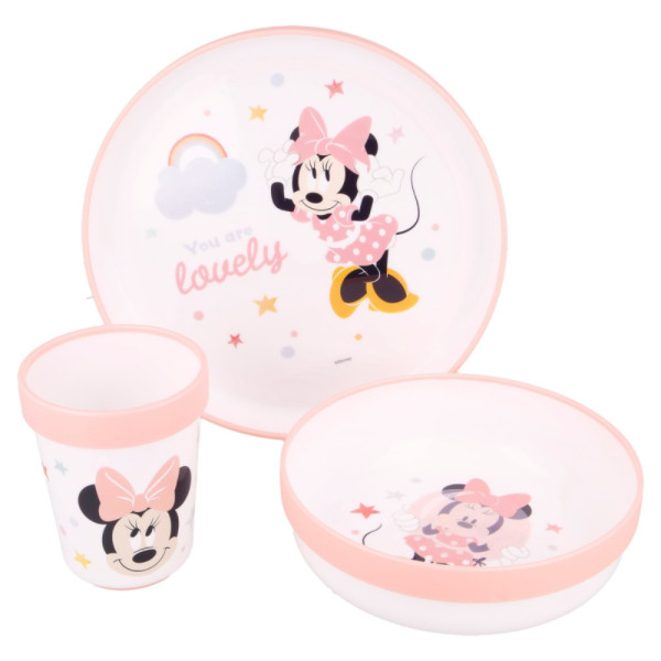 Set de Menaje Antideslizante Minnie Mouse Indigo Dreams 3 Piezas