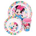 Set De Menaje Para Microondas Minnie Mouse Feel Good 3 Piezas