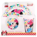 Set De Menaje Para Microondas Minnie Mouse Feel Good 3 Piezas