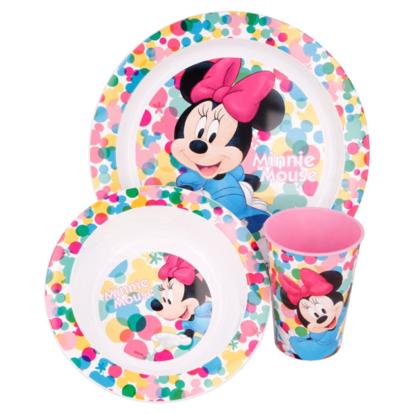 Set de Menaje Para Microondas Minnie Mouse Feel Good 3 Piezas