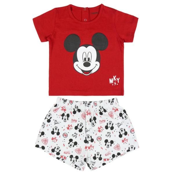 Pijama Verano Mickey Mouse Bebé Rojo