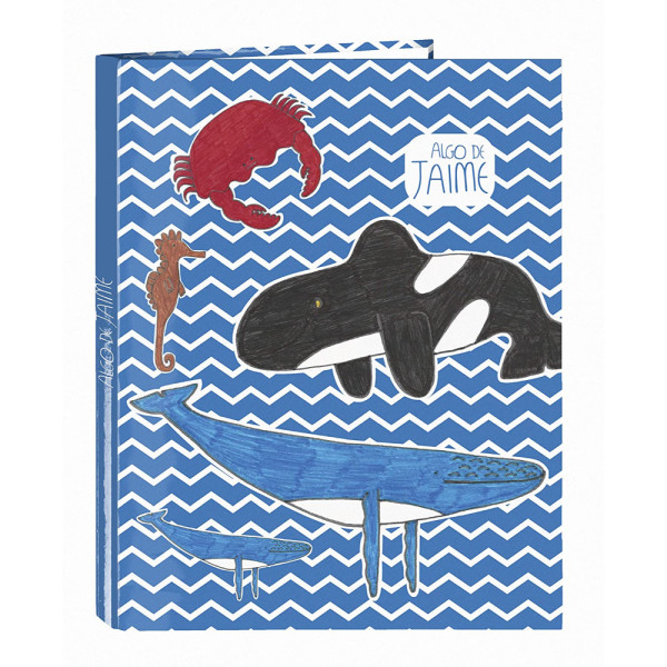 Carpeta de 4 Anillas Algo de Jaime Ocean A4 con Hojas Cuadriculadas