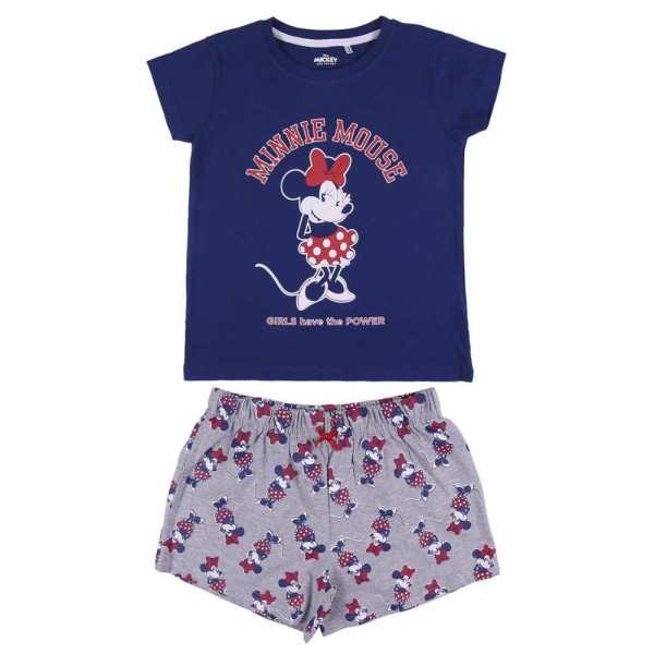 Pijama Verano Minnie Mouse Niña Azul Oscuro