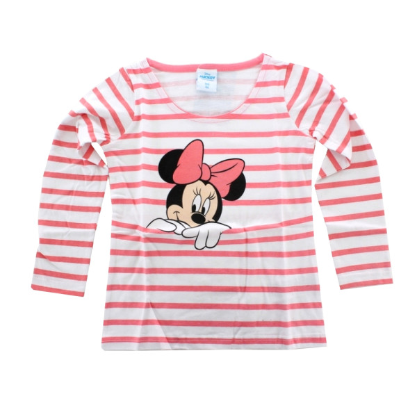 Camiseta de Manga Larga Minnie Mouse Stripes Niña Rosa