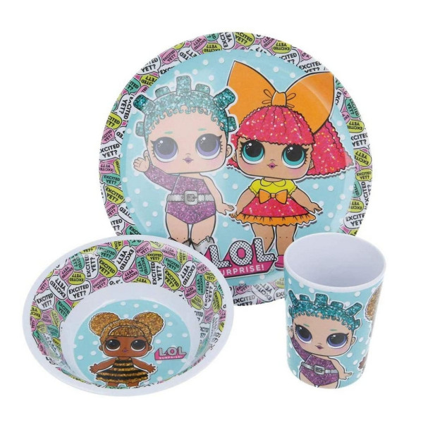 Set de Menaje Para Microondas LOL Surprise 3 Piezas