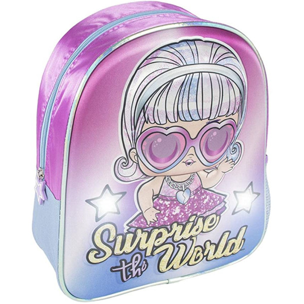 Mochila Guardería 3D LOL Surprise The World con Luces