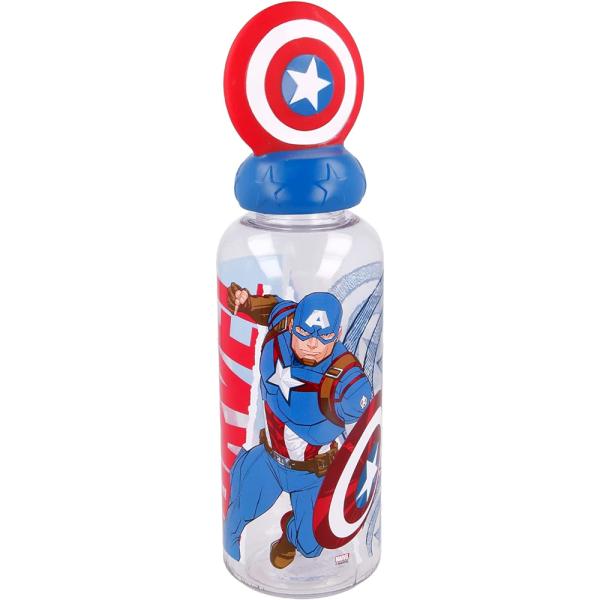 Botella De Plástico Capitán América 3D 560 ML