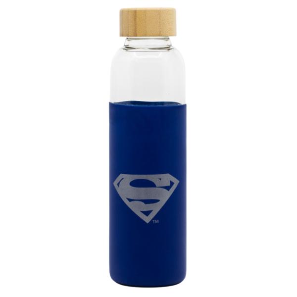 Botella De Cristal Con Funda De Silicona Superman Symbol 585 ML