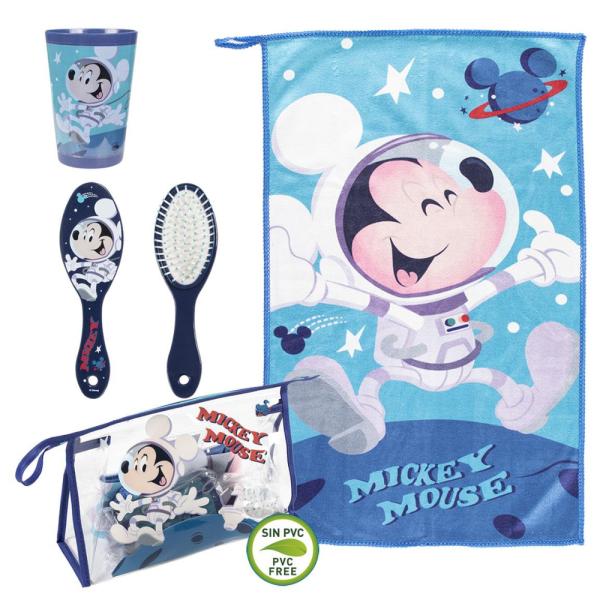 Set De Baño Con Neceser Mickey Mouse Transparente