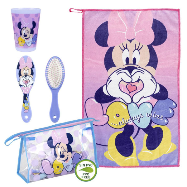 Set de Baño con Neceser Minnie Mouse Transparente