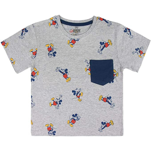 Camiseta de Manga Corta Mickey Mouse Niño con Bolsillo