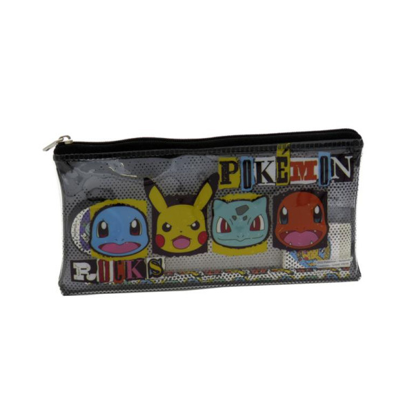 Estuche Portatodo Transparente con Material Pokémon Rocks