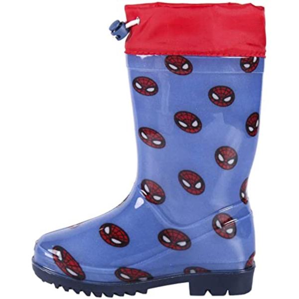 Botas De Agua Spiderman Azules Estampadas