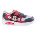 Zapatillas Deportivas con Luces Mickey Mouse Niña Rojas y Grises