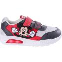 Zapatillas Deportivas con Luces Mickey Mouse Niña Rojas y Grises