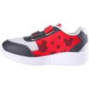 Zapatillas Deportivas con Luces Mickey Mouse Niña Rojas y Grises