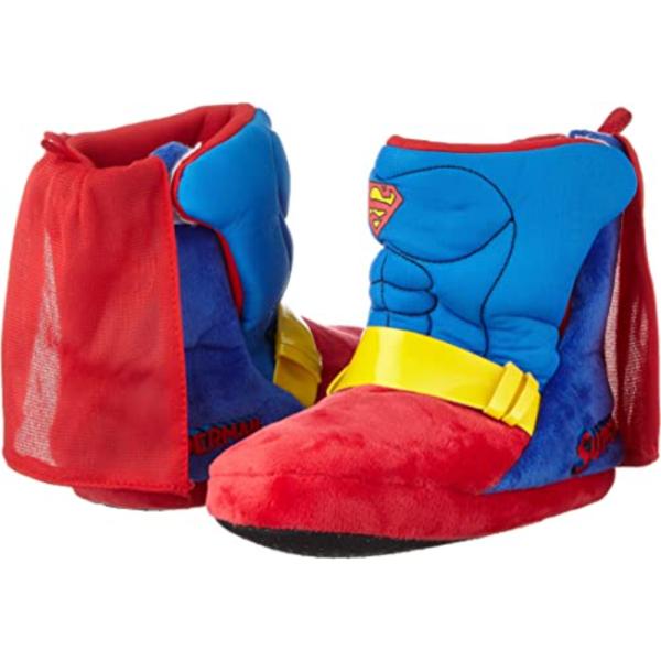 Zapatillas De Casa 3D Superman Niño Azules y Rojas